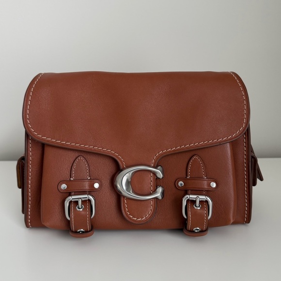 Coach Handbags - Coach Western Tabby Bag Silver/Burnished Amber Full Grain Leather Suede